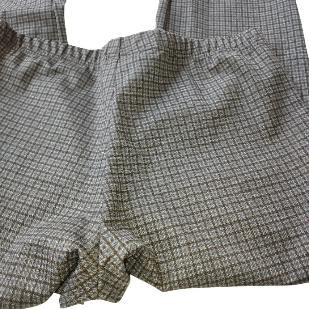 Utopia By Hue Women’s Large Dark Plaid Dress Pants Fall Winter Gray Blue Black